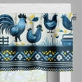 thumbnail image 2 of Ambesonne Farmhouse Valance & Curtain 3 Pcs Set, Ethnic Flowers and Barn, 55"x30", Blue Yellow, 2 of 7
