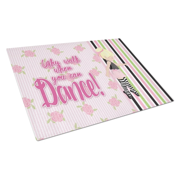 Caroline's Treasures Ballet Dance Stripes Blonde Glass Cutting Board Large
