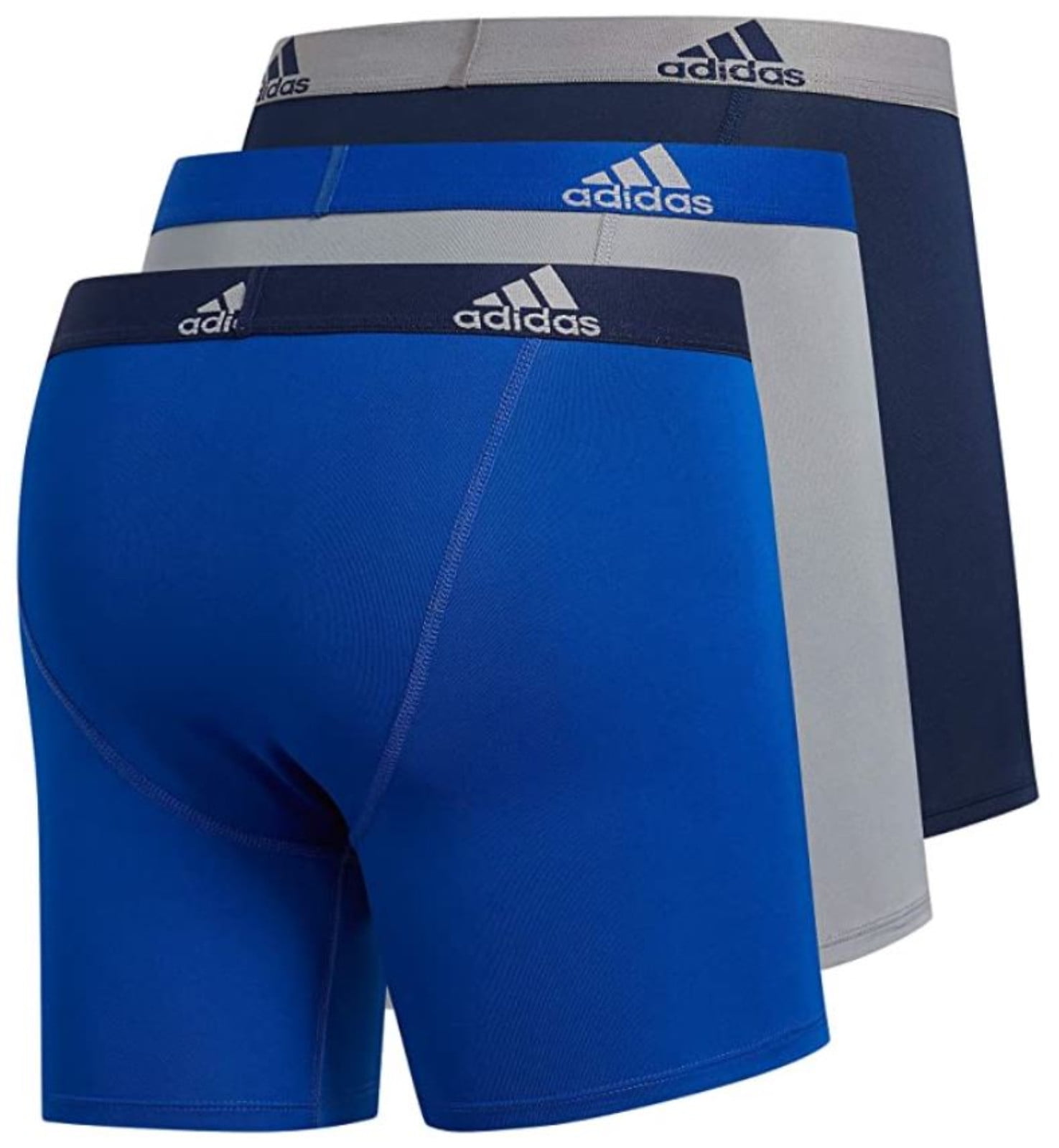 Adidas Men\'s Performance Boxer Brief Underwear (3-Pack) - Royal/Grey/Navy