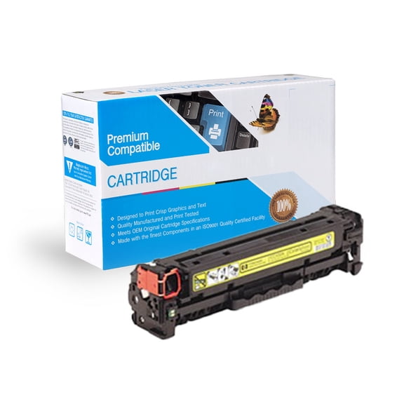 FantasTech Compatible with Canon /HP CC532A Yellow Toner Cartridge, 2-Pack, with Free Delivery