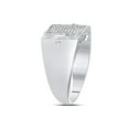 thumbnail image 3 of FB Jewels Sterling Silver Mens Round Diamond Square Cluster Ring 1/6 Cttw Size 8.5, 3 of 4