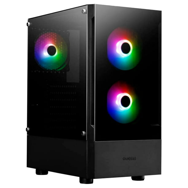 GABINETE PARA COMPUTADORA Gamdias TALOS E3 NEGRO ATX ARGB CRISTAL TEMPLADO