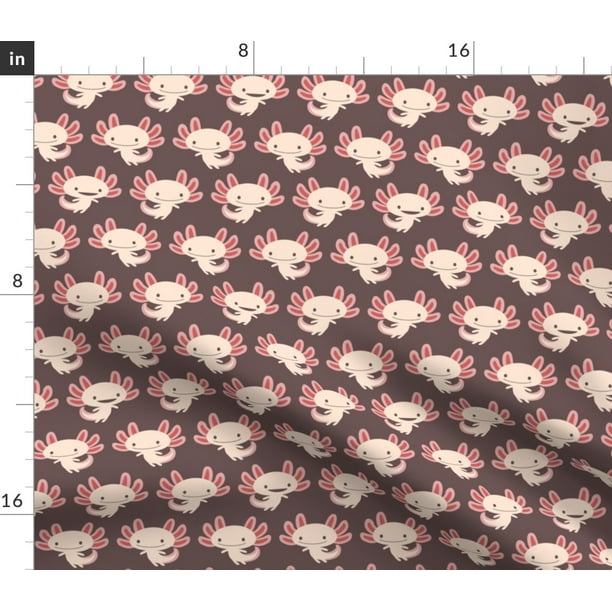 Axolotl Axolotl Kids Kawaii Baby Axolotl Fabric Printed By Spoonflower Bty Walmart Com Walmart Com