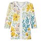 thumbnail image 4 of Pntutb - Camiseta de moda para mujer con estampado floral de encaje, blusa de manga tres cuartos con cuello en V, tops casuales Pntutb Pntutb-136, 4 of 5
