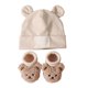 thumbnail image 1 of Classical Style Baby Newborn Infant Hat and Socks Set Soft Stretchy for Daily Use Cute Ear Pattern Hat Bear Head Socks Yellow, 1 of 4