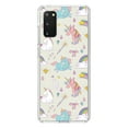 thumbnail image 1 of DistinctInk Clear Shockproof Hybrid Case for Galaxy S20 PLUS / 5G (6.7" Screen) - TPU Bumper, Acrylic Back, Tempered Glass Screen Protector - Unicorn Rainbow Wand Pattern - Beige, 1 of 2