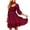 Wine, variant on IROINNID Dresses For Women Vacation Date Dress Casual Temperament Square Neck Draw-cord Hollow 3/4 Bubble Sleeve Dress