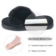 thumbnail image 4 of LORDFON Fluffy Open Toe Slippers for Women,Fuzzy Furry Cross Band Memory Foam Bedroom Plush House Womens Slippers, 4 of 6