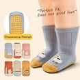 thumbnail image 4 of 6 Pairs Toddlers Non Slip Socks with Grippers Baby Girls Boys Anti Skid Crew Cotton Socks for Infants Kids Gifts Baby, 4 of 9