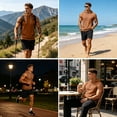 thumbnail image 6 of Evdexr Sleeveless Hooded Tank Tops for Men Workout Gym Training Hoodies Bodybuilding Muscle Cut Off T-Shirts Ginger L, 6 of 8