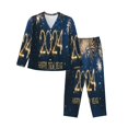 thumbnail image 1 of Balery Happy New Year 2024 (3) Conjunto de Pijama con Estampado para Mujer, Conjunto de Dos Piezas con Manga Larga, Ropa de Dormir Suave con Bolsillos, Pijamas Cómodos-X-Large, 1 of 7