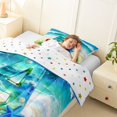 thumbnail image 4 of Manfei Cartoon Initial A Beach Seashell Starfish Twin Comforter Sets for Kids Boys and Girls, Nautical Alphabet Print Bedding Set, Stars Reversible 2-Piece, 1 Comforter and 1 Pillowcase, 4 of 6