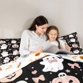 thumbnail image 4 of Homewish Sweet Halloween Cartoon Ghost Queen Comforter Set,Pink Pumpkin Bow Print Comforter Sets Queen,Halloween Reversible,3 Pieces,1 Comforter and 2 Pillowcases, 4 of 7
