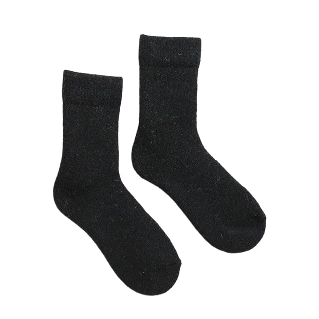 Minnieouse 1 par de calcetines de invierno para clima frío, calcetería térmica de Color sólido, calentador de pies, ropa cómoda transpirable, Medias Negro Hombres