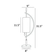 LS-23505BLK/WHT-Lite Source-Renessa - 1 Light Table Lamp-31.5 Inches Tall and 8 Inches Wide