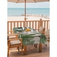 thumbnail image 2 of Outdoor Tablecloth with Umbrella Hole for Patio/Picnic/Party/Camping, Tropical Palm Trees Waterproof Table Cloth Rectangle Table Cover Washable, Green Botanical Summer Flowers Rustic (60"x 102"), 2 of 9