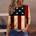 thumbnail image 5 of Conairie Women Patriotic T Shirts 3/4 Sleeve Crew Neck Loose 4th of July Shirt With American Falg Print Summer Trendy Casual Tops Red XXXXL, 5 of 7