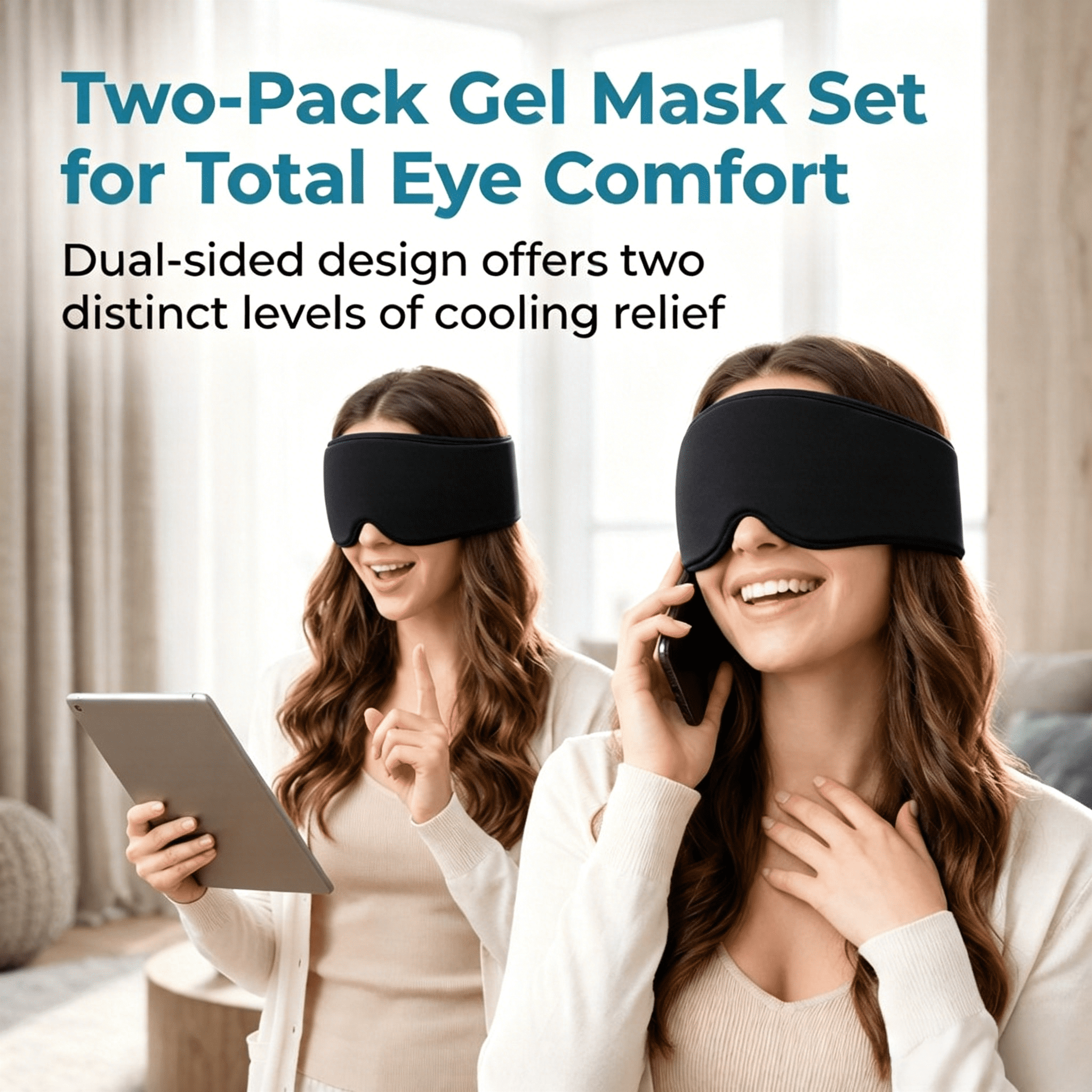 FACEMOON Gel Eye Mask, Reusable Compress for Puffy Eyes, Sinus Pressure Comfort & Relaxation