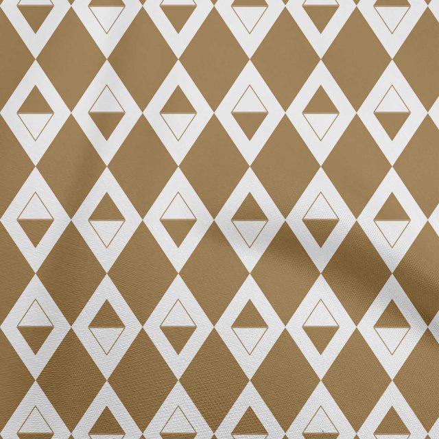 oneOone Georgette Viscose Light Brown Fabric Check Argyle Sewing Craft Projects Fabric Prints By Yard 42 Inch Wide