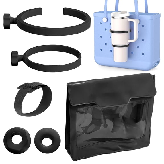 2Pcs  Cup Holder, Insert Drink Holder for   Bags and Beach Bags, Black