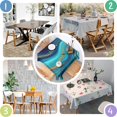 thumbnail image 4 of Blue Gold Marble Pattern Square Tablecloth,Waterproof Square Table Cover,Wipeable Spillproof Washable Table Cover for Home Kitchen Party Decor 42"X42"(107x107cm), 4 of 6
