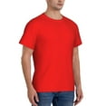 thumbnail image 2 of Bixox Men's Red Printed Short Sleeve Skinny Athletic T-Shirt, 2 of 6