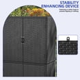 thumbnail image 6 of ModFusion 63-in Outdoor Storage Shed, Black Weatherproof Wicker Patio Cabinet with Double Doors – Garden & Tools Organizer, 6 of 10