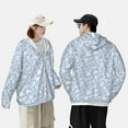 thumbnail image 5 of Picia Gray White Floral Women's Men's UPF 50+ Sun Protection Hoodie Shirt Long Sleeve SPF Fishing Outdoor UV Hiking Lightweight Shirts-X-Large, 5 of 9