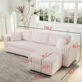 thumbnail image 4 of Newest 106.3" Soft 3-Person Sofa. Matches 30.7" Ottoman with Hydraulic Lift. Comfortable & Stylish. For Bedroom Light Pink., 4 of 8