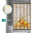 thumbnail image 3 of Fall Shower Curtain Harvest Fruits Shower Curtains for Bathroom Pumpkin Fallen Leaves Black Plaid Bath Curtains Sets for Autumn Thanksgiving Seasonal Bathroom Decor Fabric Waterproof 72 x 72 in, 3 of 6