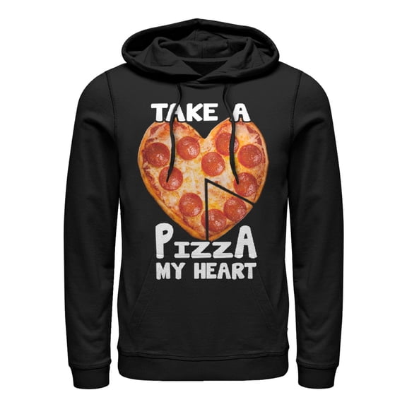 Men's Lost Gods Pizza My Heart Pull Over Hoodie Black Medium
