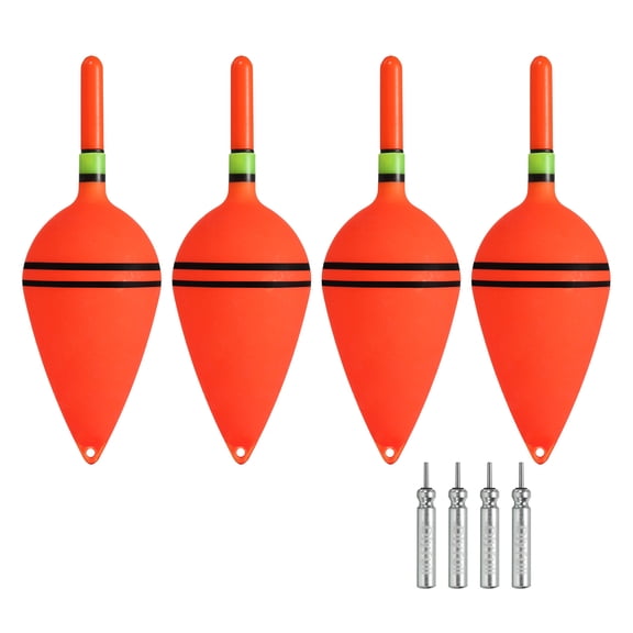 Uxcell 1oz Lighted Fishing Slip Bobbers EVA Light Up in Red Fishing Float with Battery 4 Pack