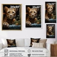 thumbnail image 4 of Designart "Quick Dip With Cheetahs In The Bathroom I" Bathroom Wall Art Living Room, 4 of 7