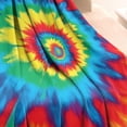thumbnail image 3 of Colorful Rainbow Tie Dye Spiral Pattern Blanket,Comfortable Soft Lamb Wool Throw Blanket,All Season,Warm Lightweight Blankets for Sofa Bed Couch Living Room Chair,60"x80", 3 of 4
