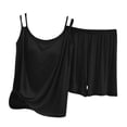 thumbnail image 4 of Wxolcjlv Cami Short Outfit Set for Women Sleeveless Tank Elastic Waist Loungewear Pajama Set, 4 of 8