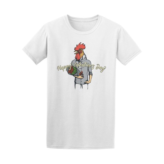 Rooster Happy Valentine Day Tee Men's -Image by Shutterstock