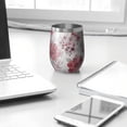 thumbnail image 3 of 12oz Stemless Wine Tumblers Pioneer Flower Vacuum Insulated Stainless Steel Travel Tumbler Cups Mug with Lid and Straw for Champaign,Cocktail,Beer with Cleaning Brush, 3 of 5