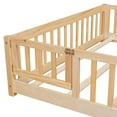 thumbnail image 6 of PAPROOS Queen Montessor Floor Bed, Solid Wood Toddler Bed with Safety Guardrail and Door, Easy Assembly, Low-to-Floor Bed Frame with Slats for Kids, Natural, 6 of 11