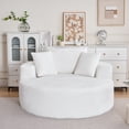 thumbnail image 1 of Noble House Chenille Sponge Single Sofa,Fluffy Modern Sleeper Chair,Beige, 1 of 6