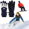 thumbnail image 3 of Guantes esquí Invierno Unisex Snowboard Cuero PU Antideslizante Pantalla táctil Impermeable M (-) azul blanco, 3 of 9