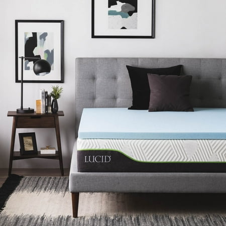 Lucid 2" Gel Infused Ventilated Memory Foam Mattress Topper
