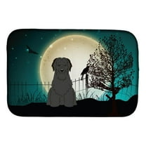 Halloween Scary Briard Black Dish Drying Mat