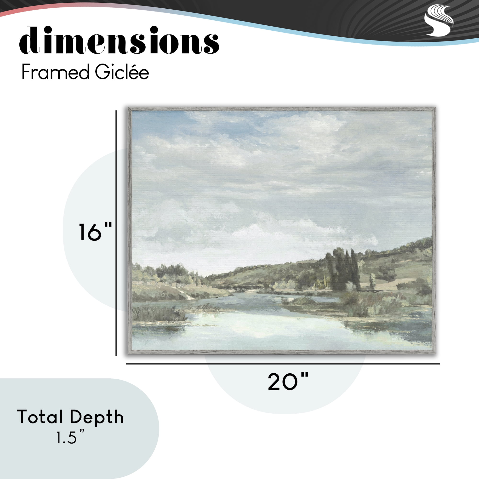 Stupell Industries On The Water Landscape Gray Framed Giclee Art, design by Christy McKee