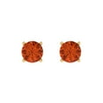 thumbnail image 3 of Clara Pucci 1Ct Red Round Cut VVS1 Push Back Stud 18k Solid hypoallergenic Gold Designer Earrings For April, 3 of 7