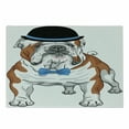 thumbnail image 1 of English Bulldog Cutting Board, Pure Breed Hipster Dog with Vintage Hat and Bow Tie Sketch Animal, Decorative Tempered Glass Cutting and Serving Board, Small Size, Brown Black Blue, by Ambesonne, 1 of 1