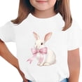 thumbnail image 2 of Amidoa Easter Girls Short Sleeve Cute Summer Crewneck Graphic Shirts Pullover Tees, 2 of 5