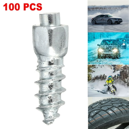 100Pcs 12mm Screw In Tire Stud Car Auto ATV SUV Motorcycle Snow Chain Non-Slip