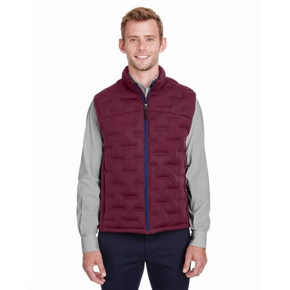 NE709 North End Pioneer Hybrid Men's Vest Burgundy/Burg Heather/Olympic Blue 3XL