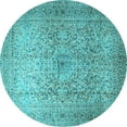 thumbnail image 1 of Ahgly Company Indoor Round Persian Light Blue Traditional Area Rugs, 3' Round, 1 of 4