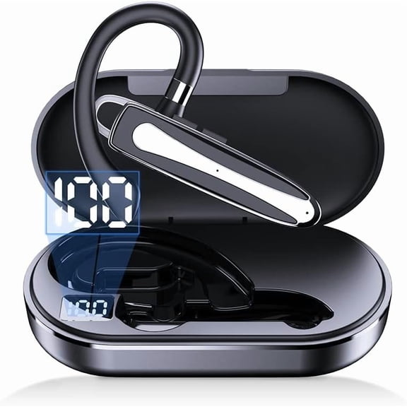 Bluetooth Headset Wireless Bluetooth 5.0 Earpiece Hands-Free Earphones with Stereo Mic 8Hrs Playtime Compatible iPhone Android Driving Business Office